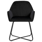 Set van 2 eetkamerstoelen met gepoedercoat stalen poten en fluweel - Eetkamerstoelen