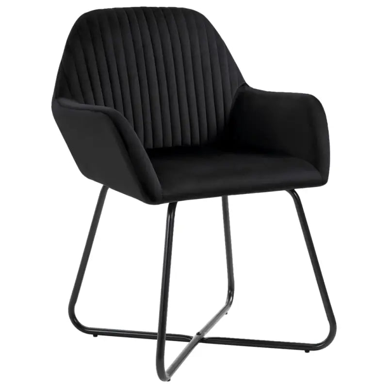Set van 2 eetkamerstoelen met gepoedercoat stalen poten en fluweel - Eetkamerstoelen