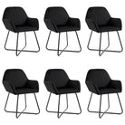 Set van 2 eetkamerstoelen met gepoedercoat stalen poten en fluweel - Zwart / 6 - Eetkamerstoelen