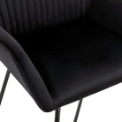 Set van 2 eetkamerstoelen met gepoedercoat stalen poten en fluweel - Eetkamerstoelen