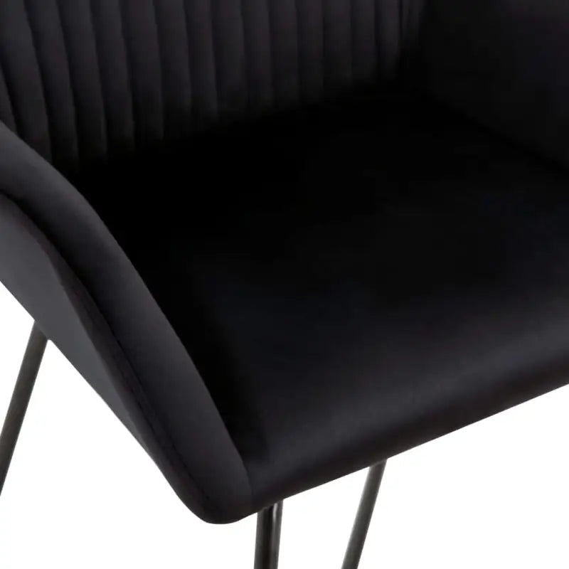 Set van 2 eetkamerstoelen met gepoedercoat stalen poten en fluweel - Eetkamerstoelen