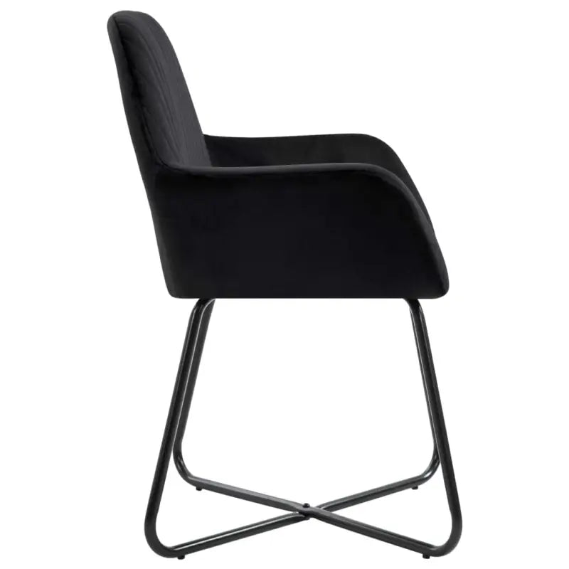 Set van 2 eetkamerstoelen met gepoedercoat stalen poten en fluweel - Eetkamerstoelen