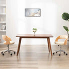 Set van 2 eetkamerstoelen met kunststof wieltjes en kunstleer bekleding - Eetkamerstoelen