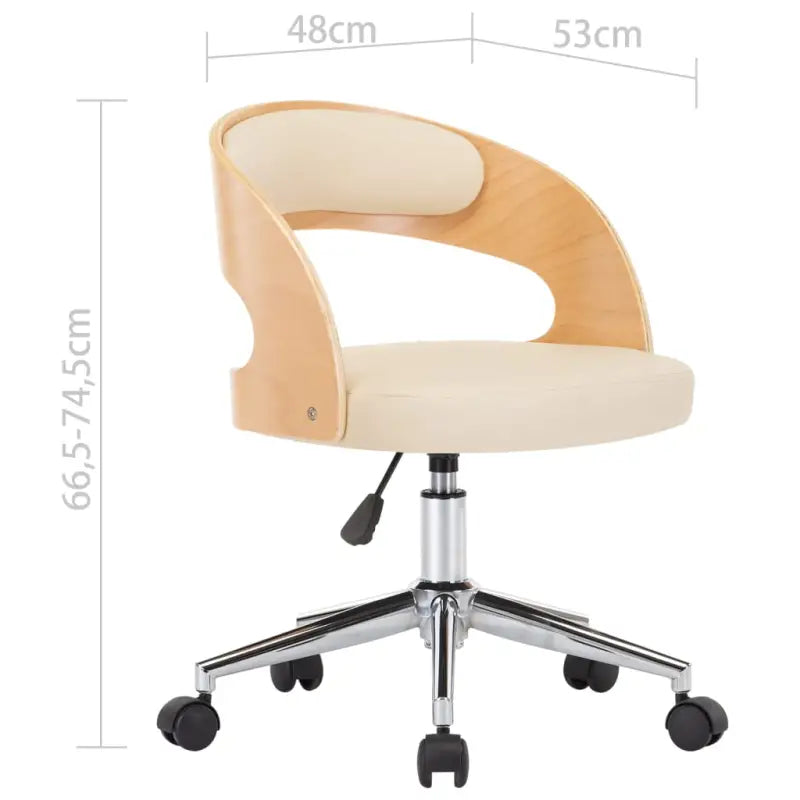 Set van 2 eetkamerstoelen met kunststof wieltjes en kunstleer bekleding - Eetkamerstoelen