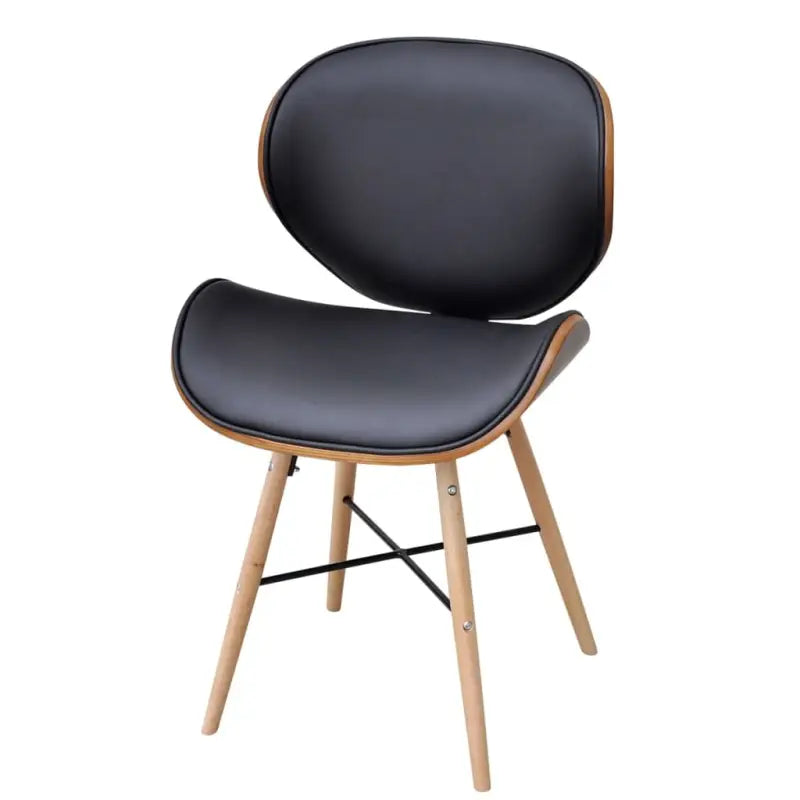 Set van 2 eetkamerstoelen met walnotenhouten frame en beukenhouten poten - Eetkamerstoelen