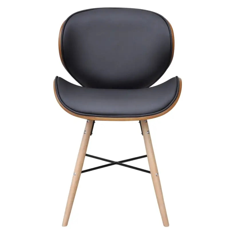 Set van 2 eetkamerstoelen met walnotenhouten frame en beukenhouten poten - Eetkamerstoelen