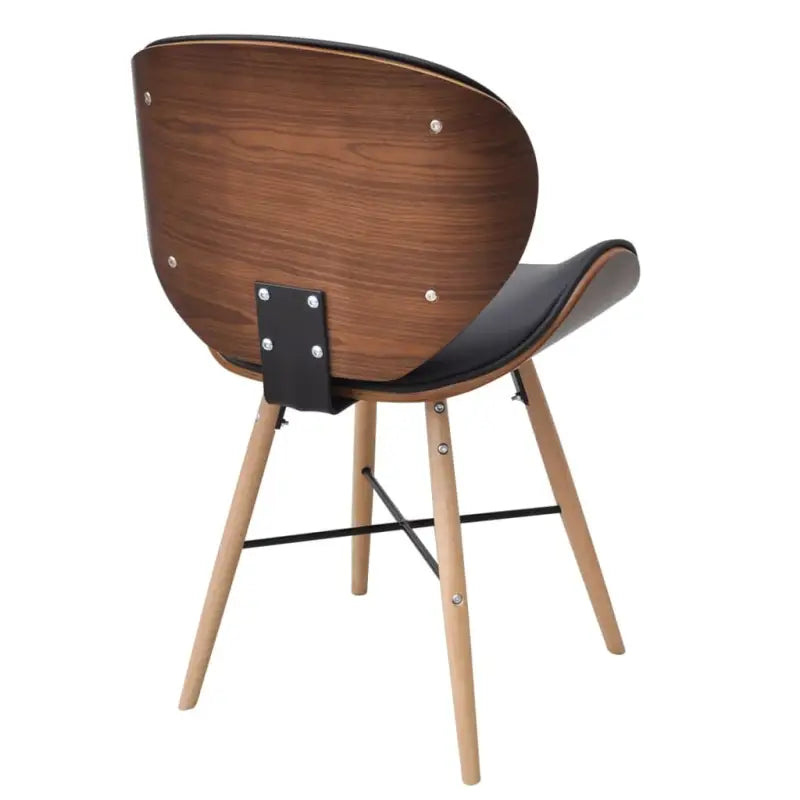 Set van 2 eetkamerstoelen met walnotenhouten frame en beukenhouten poten - Eetkamerstoelen