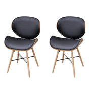 Set van 2 eetkamerstoelen met walnotenhouten frame en beukenhouten poten - Eetkamerstoelen