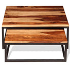 Set van 2 massief acaciahouten salontafels in retro stijl - Salontafels