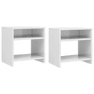 Set van 2 nachtkastjes van bewerkt hout met open vak en levering bevat - Hoogglans wit / 2 - Nachtkastjes