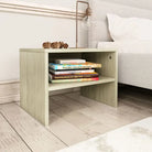 Set van 2 nachtkastjes van bewerkt hout met open vak en levering bevat - Sonoma eiken / 1 - Nachtkastjes