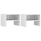 Set van 2 nachtkastjes van bewerkt hout met open vak en levering bevat - Hoogglans wit / 2 - Nachtkastjes