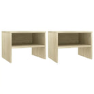 Set van 2 nachtkastjes van bewerkt hout met open vak en levering bevat - Sonoma eiken / 2 - Nachtkastjes