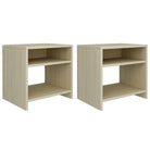 Set van 2 nachtkastjes van bewerkt hout met open vak en levering bevat - Sonoma eiken / 2 - Nachtkastjes