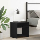 Set van 2 nachtkastjes van bewerkt hout met open vak en levering bevat - Zwart eiken / 1 - Nachtkastjes