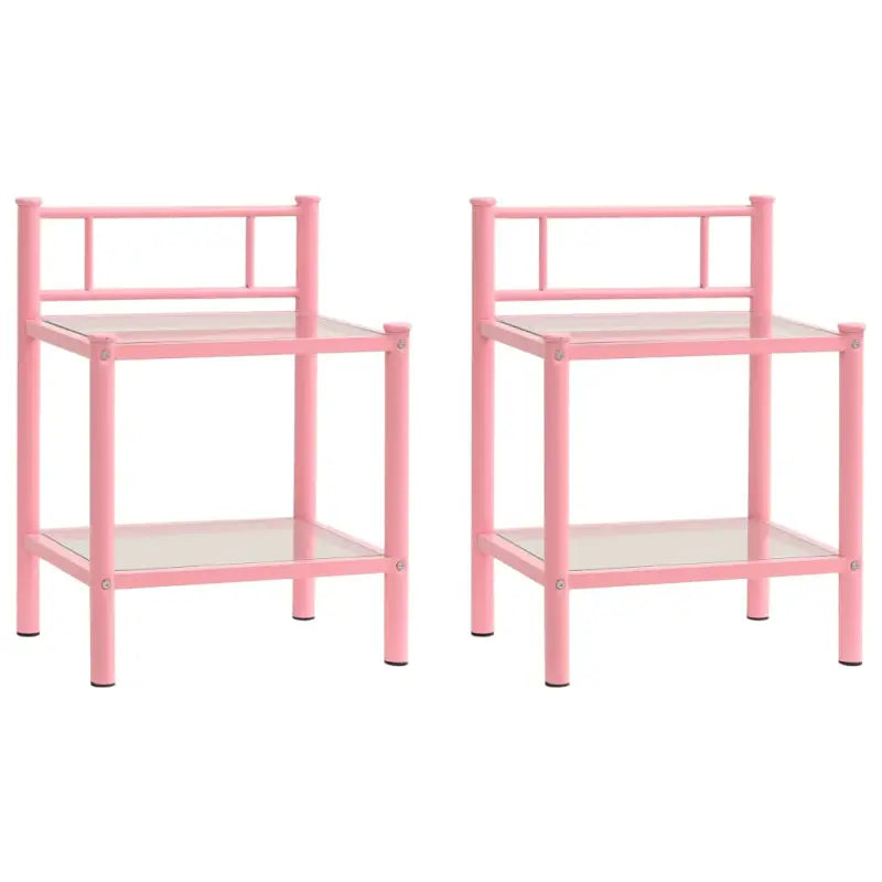 Set van 2 nachtkastjes met metalen frame voor een stijlvolle uitstraling - Nachtkastjes