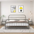 Set van 2 nachtkastjes met metalen frame voor een stijlvolle uitstraling - Grijs en zwart / 2 - Nachtkastjes