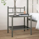 Set van 2 nachtkastjes met metalen frame voor een stijlvolle uitstraling - Grijs en zwart / 1 - Nachtkastjes
