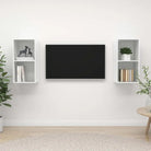 Set van 2 tv-meubels met opbergruimte en flexibele montageopties - Hoogglans wit / 2 - Tv-meubels