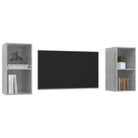 Set van 2 tv-meubels met opbergruimte en flexibele montageopties - Tv-meubels