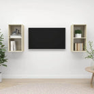 Set van 2 tv-meubels met opbergruimte en flexibele montageopties - Sonoma eiken / 2 - Tv-meubels