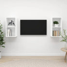 Set van 2 tv-meubels met opbergruimte en flexibele montageopties - Wit / 2 - Tv-meubels
