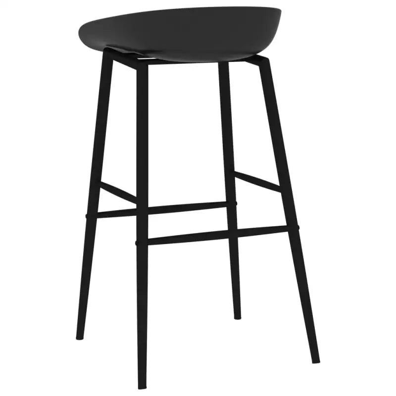 Set van 4 barkrukken met lage rugleuning voor in de keuken - Zwart / 4 - Barkrukken
