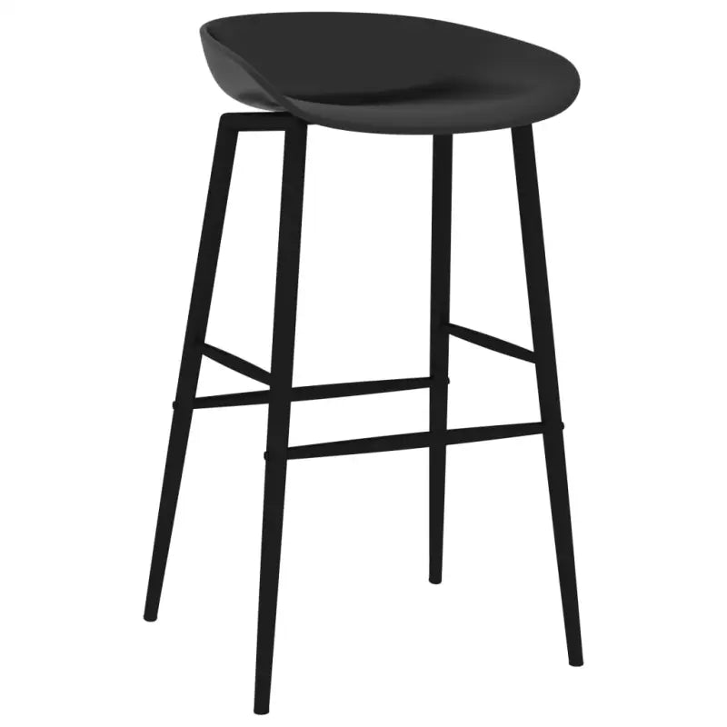 Set van 4 barkrukken met lage rugleuning voor in de keuken - Zwart / 4 - Barkrukken
