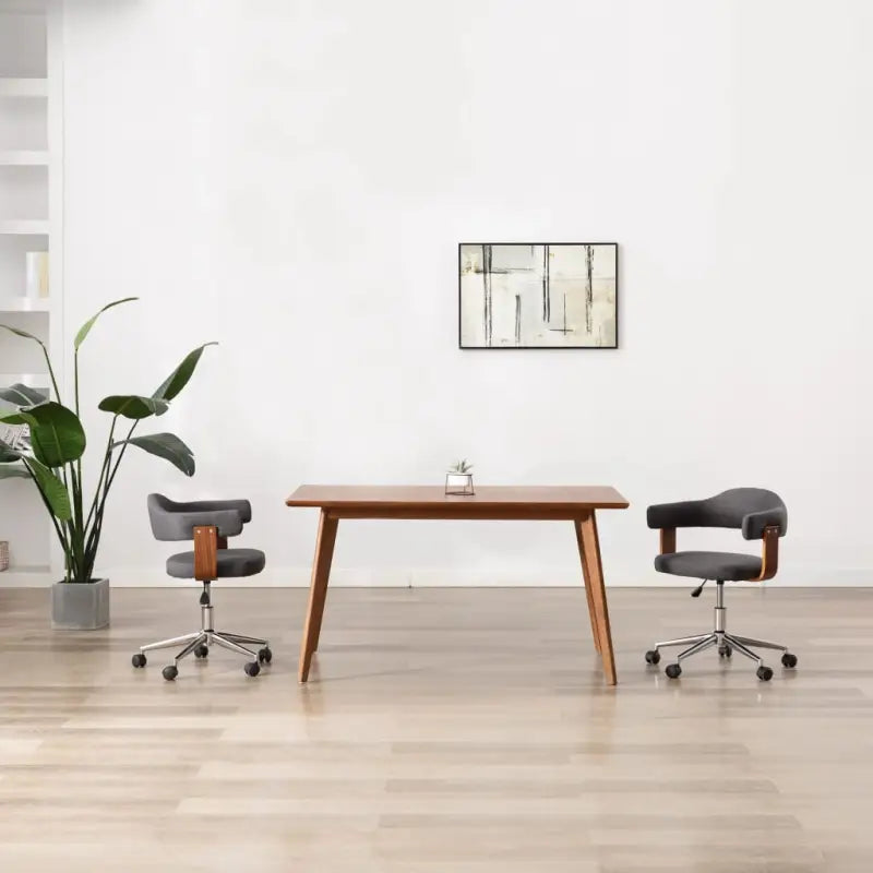 Set van 6 hoogte verstelbare draaibare eetkamerstoelen - Grijs / 1 - Eetkamerstoelen