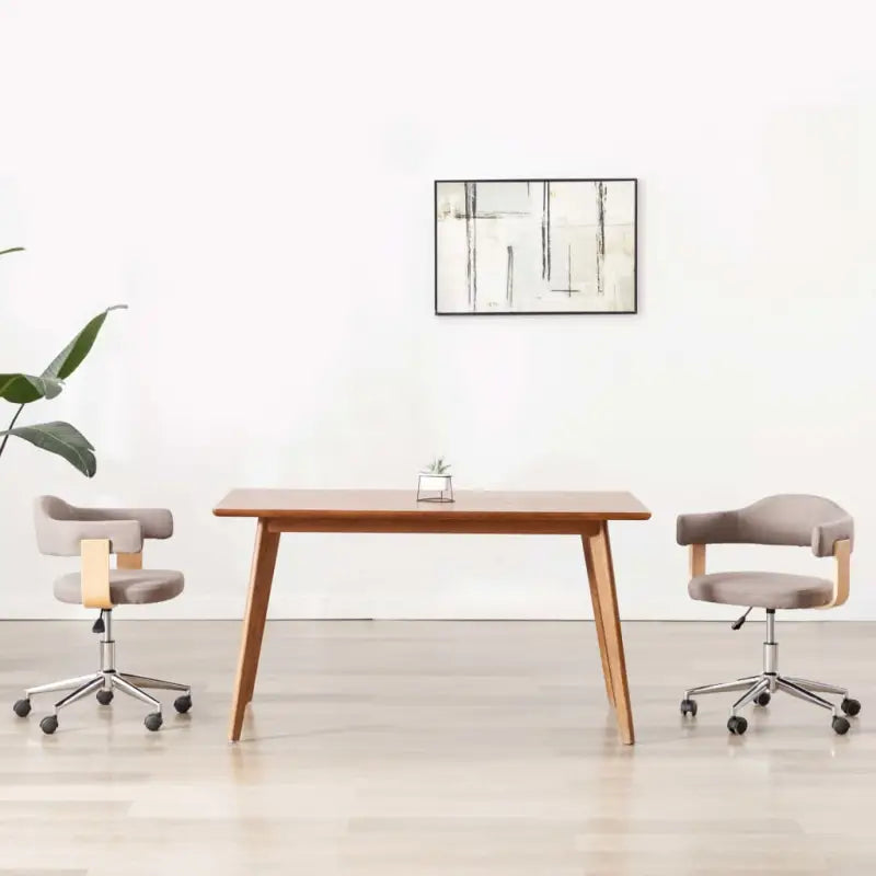 Set van 6 hoogte verstelbare draaibare eetkamerstoelen - Taupe / 1 - Eetkamerstoelen