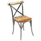 Set van twee antieke eetkamerstoelen van massief gerecycled hout - Eetkamerstoelen