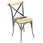 Set van twee antieke eetkamerstoelen van massief gerecycled hout - Eetkamerstoelen