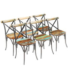 Set van twee antieke eetkamerstoelen van massief gerecycled hout - 6 / massief gerecycled hout - Eetkamerstoelen