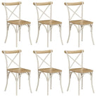 Set van twee antieke eetkamerstoelen van massief gerecycled hout - 6 / massief mangohout (wit frame) - Eetkamerstoelen