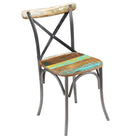 Set van twee antieke eetkamerstoelen van massief gerecycled hout - Eetkamerstoelen