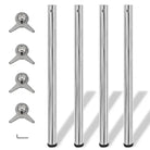 Set van vier kwalitatief hoogwaardige tafelpoten voor meubelvervanging - Chroom / 870 mm / 4 - Tafelpoten