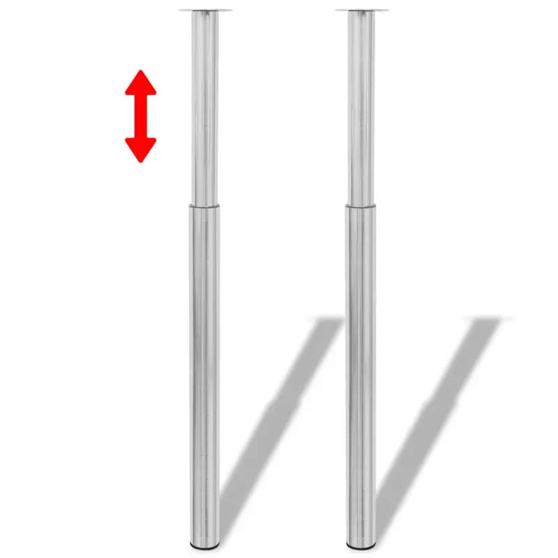 Set van vier telescopische tafelpoten voor vervanging en aanpassing - Geborsteld nikkel / 2 - Tafelpoten