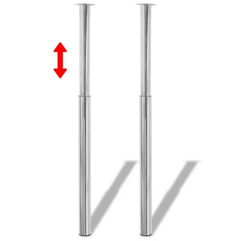Set van vier telescopische tafelpoten voor vervanging en aanpassing - Chroom / 2 - Tafelpoten