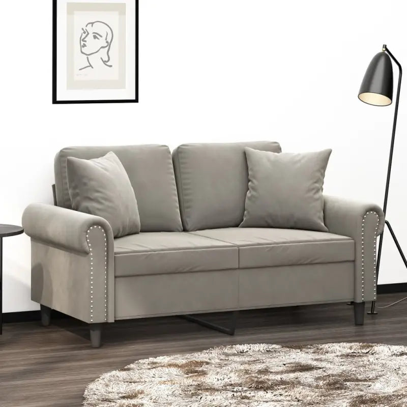Sierkussens van fluweel voor stijlvolle en comfortabele inrichting - Lichtgrijs / 1 - Sierkussens