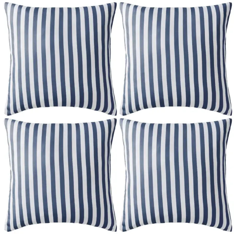 Sierkussens voor buiten met levering bevat UV en waterbestendige stof - marineblauwe streep / 45 x 45 cm / 4