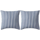 Sierkussens voor buiten met levering bevat UV en waterbestendige stof - marineblauwe streep / 45 x 45 cm / 2