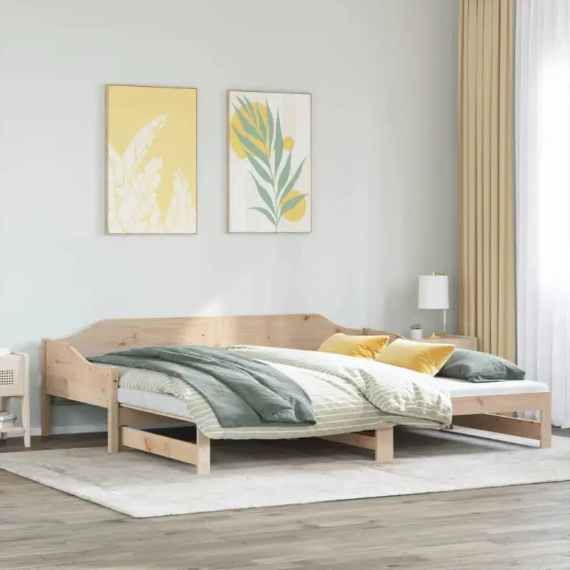 Slaapbank met extra opbergruimte van massief grenenhout - Bedden & bedframes
