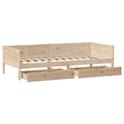 Slaapbank met lades in massief grenenhout met rustieke charme - Bedden & bedframes