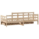 Slaapbank met lades van massief grenenhout met rustieke charme - Bedden & bedframes
