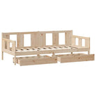 Slaapbank met lades van massief grenenhout met rustieke charme - Naturel / 90 x 200 cm - Bedden & bedframes
