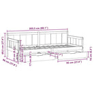 Slaapbank met lades van massief grenenhout met rustieke charme - Naturel / 90 x 200 cm - Bedden & bedframes