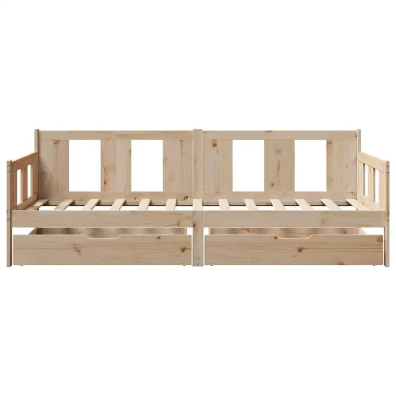 Slaapbank met lades van massief grenenhout met rustieke charme - Naturel / 90 x 200 cm - Bedden & bedframes