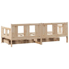 Slaapbank met lades van massief grenenhout met rustieke charme - Naturel / 90 x 200 cm - Bedden & bedframes