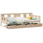 Slaapbank met lades van massief grenenhout met rustieke charme - Naturel / 90 x 200 cm - Bedden & bedframes