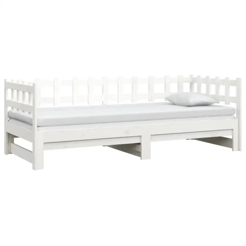 Slaapbank met massief grenenhout en optimale totale afmetingen - Wit / 80 x 200 cm - Bedden & bedframes